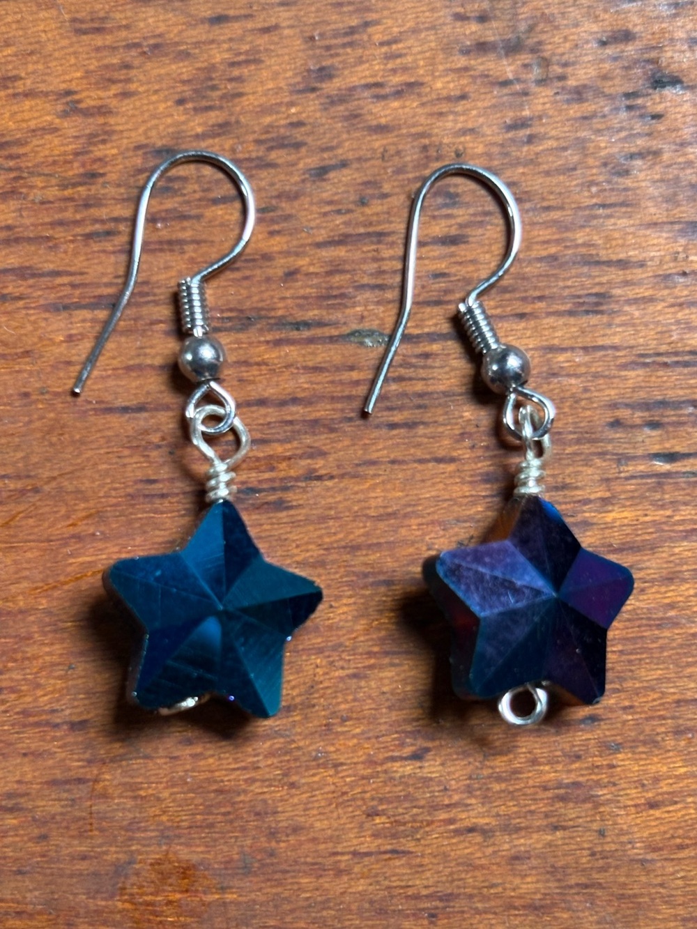 Irregular Star Dangle Earrings - Dark Blue/Purple